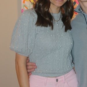 Zara knit sweater with pearls